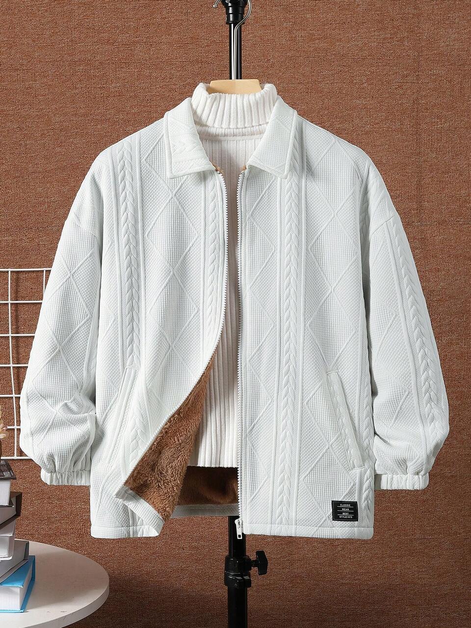 Tween Boy Letter Embroidery Patched Detail Coat Without Sweatshirt