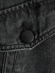 Manfinity Men Flap Pocket Denim Jacket Without Tee - Dark Grey - View 3