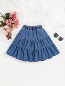 Joliand Joliand Young Girl Casual Loose Fit Denim Skirt