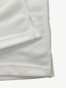 Manfinity Sport Corelite 男友风男式字母图案运动 Polo 衫健身上衣高尔夫球衫 - 白色 - 查看 5