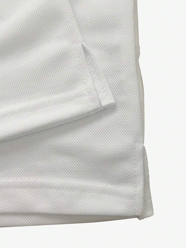 Boyfriend Style Men Letter Graphic Sports Polo Shirt Workout Tops Golf Shirt