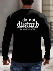 Manfinity Homme Men Plus Slogan Graphic Drop Shoulder Tee - Black - View 3