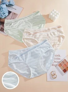 3入組條紋印花內褲 - 彩色 - 查看 1