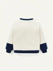 Cozy Pixies Baby Boy Letter Graphic Two Tone Sweatshirt & Sweatpants - Blue - View 2