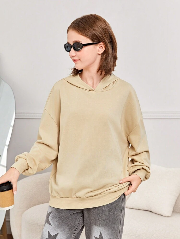 Teen Girl Floral & Slogan Graphic Drop Shoulder Sweatshirt