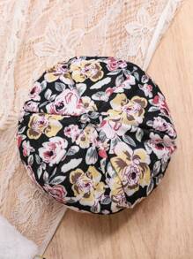 SHEIN Đứa bé gái In hoa Cổ áo Borg Lót Teddy Áo khoác & Mũ - màu đen - Xem 4