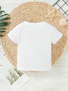 SHEIN 男嬰標語圖案T恤 - 白色 - 查看 2