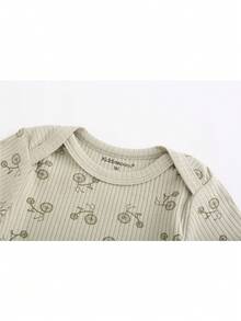 3 件装 婴儿连体衣 0-12 个月 卡通可爱印花婴儿连体衣 四季款