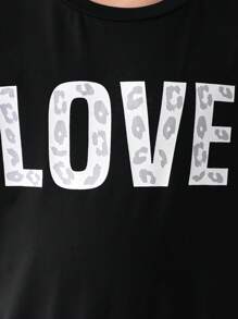 Tween Girl Letter Graphic Tee & Leggings - Black - View 6