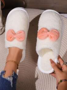 蝴蝶結室內拖鞋適合女士,秋天&冬天,防滑&濃烈香調,情侶風格,時尚&舒適家居拖鞋適合女士 - 彩色 - 查看 3