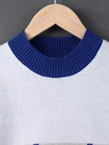 SHEIN Áo len nam In chữ V Khối Màu Giải trí - Nhiều màu - Xem 5