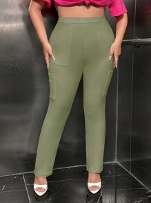 SHEIN SXY Hơn Chất rắn Túi nghiêng Xà cạp - màu xanh lá - Xem 4