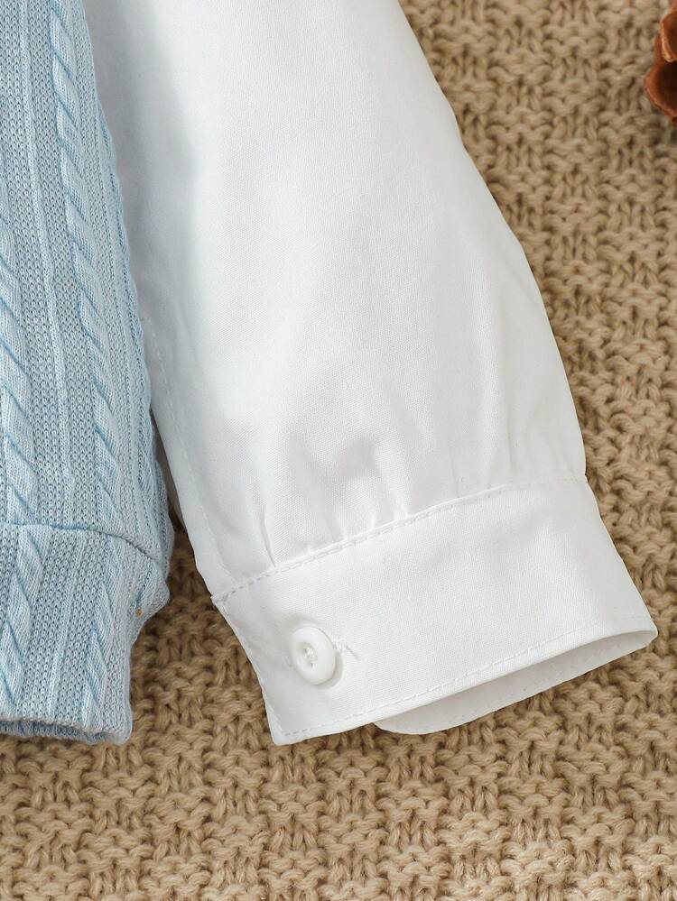 Baby Girl Contrast Collar 2 In 1 Tee