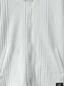 SHEIN Cậu bé Tween Thêu chữ vá Chi tiết áo Không có áo len - trắng - Xem 7