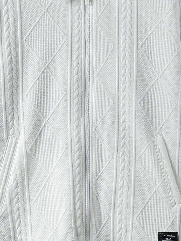 Tween Boy Letter Embroidery Patched Detail Coat Without Sweatshirt