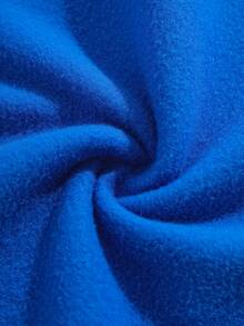 SHEIN Unity Áo nỉ giữ nhiệt cỡ lớn in hình trái tim, có túi kangaroo và dây rút, lót lông. - Xanh đậm - Xem 3