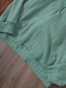 SHEIN LUNE 2 piezas Capucha con bolsillo de canguro con cordón - Multicolor - Ver 4