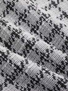 Dazy Star 格紋印花拼接邊T恤 - 黑色 - 查看 7