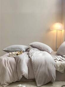 3pcs Grey Crystal Velvet Duvet Cover Set
