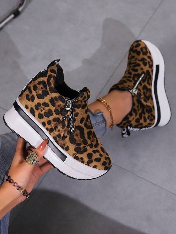 Women Wedge Platform Sneakers Hidden Heel Casual Trainers