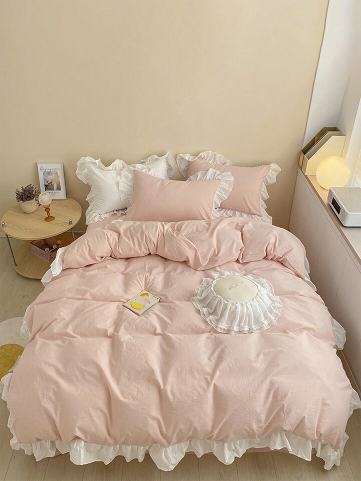 Pink fleece best sale duvet cover set