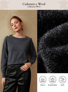MOTF PREMIUM CASHMERE WOOL SWEATER - Grey - View 2