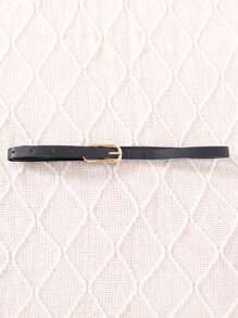 SHEIN Tween Girl Tricou solid și pantaloni din piele PU fără centură