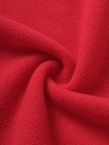 SHEIN Essnce 標語圖案加絨內裏運動衫 - 紅色 - 查看 4