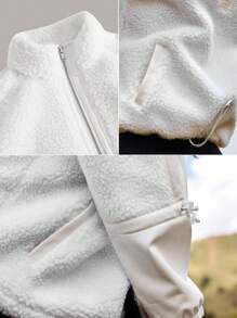 In My Nature Sudadera medio cierre exterior forro polar - Blanco - Ver 6