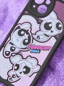 The Powerpuff Girls | ROMWE 1pc Letter Cartoon Graphic TPU Phone Case Compatible With IPhone - Black - View 5