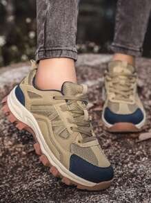 女士休閒時尚徒步鞋,女士時尚多功能運動和徒步鞋,配有網絡拼接設計。 - 卡其色 - 查看 4