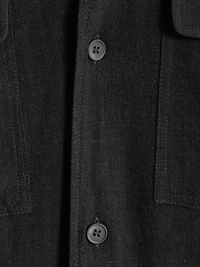 Men Flap Pocket Drop Shoulder Loose Jacket Without Hoodie