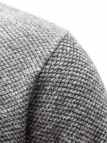 Manfinity Homme Nam 1 Miếng Dệt kim Marled Dây kéo mặt trước Áo len - Màu Xám nhạt - Xem 5