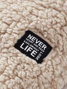 Cozy Pixies 男嬰字母貼布半拉鏈絨毛衛衣和褲子 - 杏色 - 查看 4