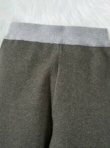 SHEIN Young Boy Contrast Trim Knit Pants