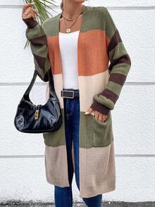 SHEIN LUNE 撞色落肩开衫 - 彩色 - 查看 2