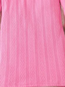 SHEIN Tween Girl Leopard Pattern Fuzzy Trim Hooded Dress