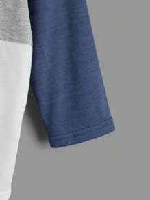 SHEIN Young Boy Casual Comfortable Colorblock Dinosaur Print Button Design Long Sleeve T-Shirt - Multicolor - View 3