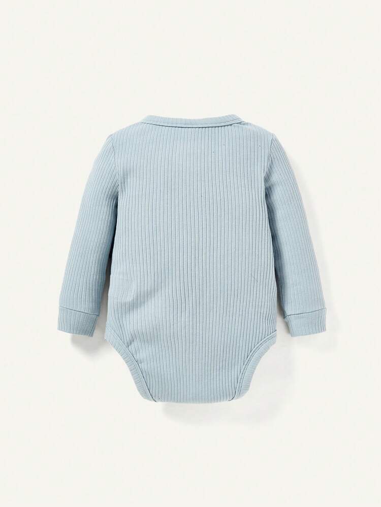 Baby Boy Letter Patched Bodysuit & Pants & Hat