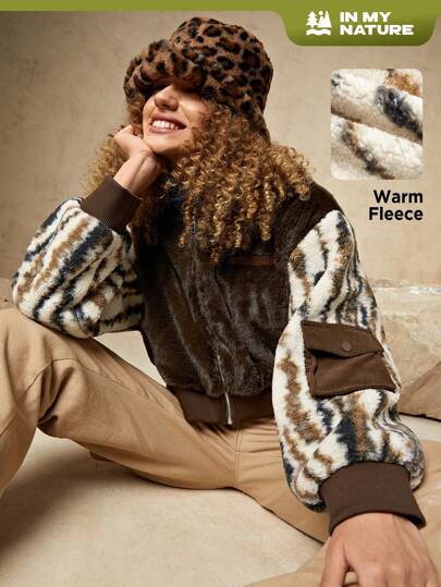 In My Nature Tie Dye Flap Pocket Drop Shoulder Flannel Bomber Jacket