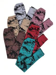 6入組紮染寬腰帶運動打底褲 - 彩色 - 查看 5