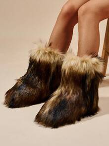 新款冬季保暖时尚休闲女式雪地靴，保暖内衬，防滑