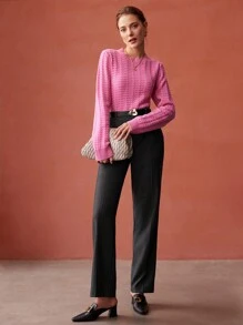 MOTF PREMIUM Viscose-Blend Quần tây - Xám - Xem 5