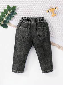 Đứa bé gái Rách Frayed Quần jean - Màu Xám nhạt - Xem 2