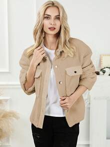 Acelitt 女士常規外套 - 卡其色 - 查看 5