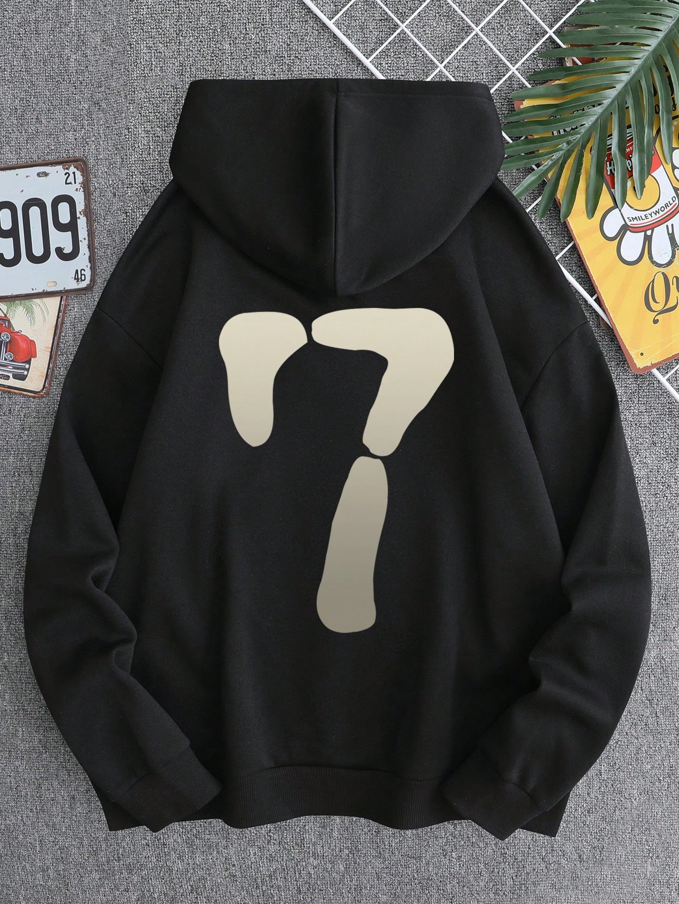 Manfinity Dauomo Men Number Graphic Drawstring Hoodie