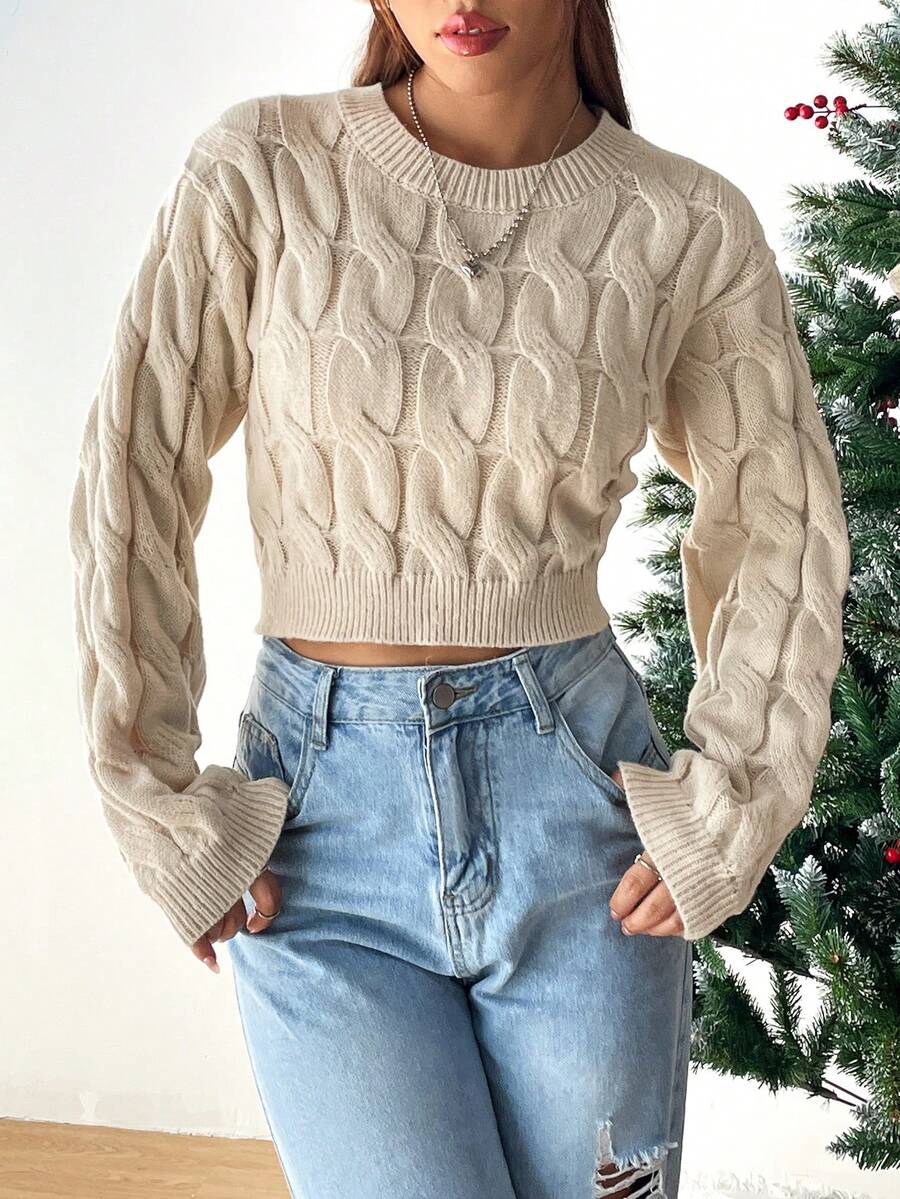 SHEIN EZwear 毛衣 - 杏色 - 查看 1