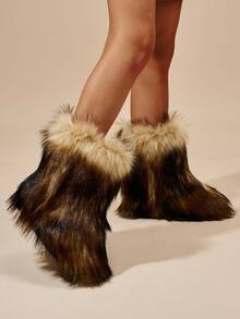 新款冬季保暖时尚休闲女式雪地靴，保暖内衬，防滑