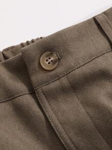 DAZY High Waist Slant Pocket Pants - Brown - View 5