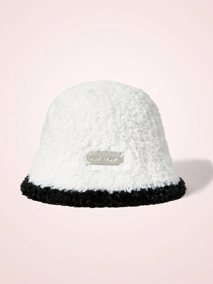 SHEIN MOD Bucket Hat With Letter Logo - White - View 1